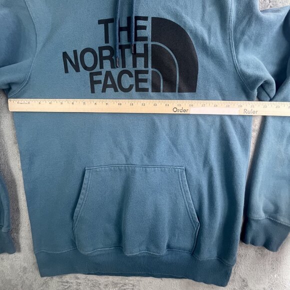 North Face Hoodie Men's Medium Blue Pullover Sweatshirt Outdoor Hiking Workout - Picture 7 of 12